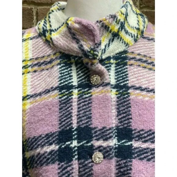 Zara wool blend plaid cocoon coat Large - Picture 4 of 7